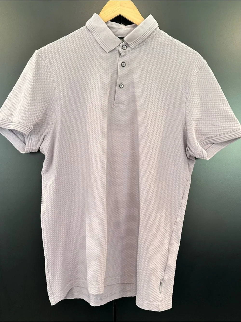 Ted Baker Men's Lavender MMB Infuse Textured Polo - Picture 3 of 5